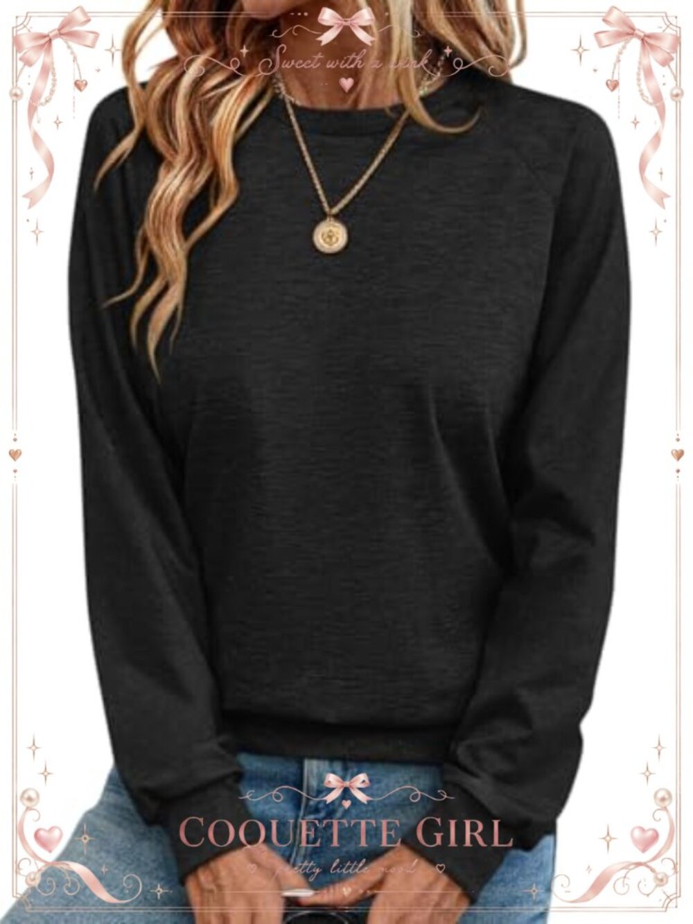 Womens Long Sleeve Crewneck Pullover Sweatshirt Loose Casual Fall